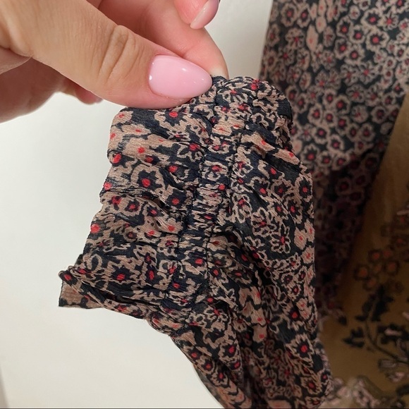 Free People Hendrix Floral Blouse Boho Tunic Sz S - Picture 11 of 12